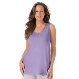 Plus Size Women's Knit Sleep Tank by Dreams & Co. in Soft Iris (Size L)