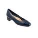 Wide Width Women's Daisy Block Heel by Trotters in Navy (Size 9 W)