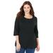 Plus Size Women's Suprema® Strappy Neckline Top by Catherines in Black (Size 1XWP)