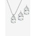 Women's Platinum-Plated Oval Cubic Zirconia Set by PalmBeach Jewelry in Cubic Zirconia