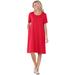 Plus Size Women's Perfect Short-Sleeve Crewneck Tee Dress by Woman Within in Vivid Red (Size 2X)