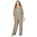 Plus Size Women's 3-Piece Lace Gala Pant Suit by Catherines in Chai Latte (Size 22 W)