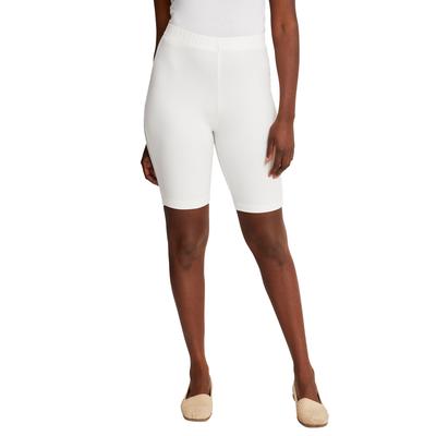 Plus Size Women's Everyday Stretch Cotton Bike Short by Jessica London in White (Size 18/20)