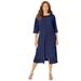 Plus Size Women's Midnight Dazzle Mesh Flyaway Dress by Catherines in Mariner Navy (Size 5X)