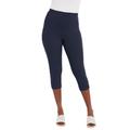 Plus Size Women's Everyday Stretch Cotton Capri Legging by Jessica London in Navy (Size 22/24)