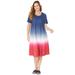 Plus Size Women's Parade Dip-Dye A-Line Dress (With Pockets) by Catherines in Navy Ombre (Size 0X)