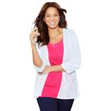 Plus Size Women's Embroidered Lace Cardigan by Catherines in White (Size 5X)