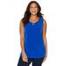 Plus Size Women's Crisscross Timeless Tunic Tank by Catherines in Surf The Web (Size 1X)