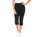 Plus Size Women's Knit Legging Capri by Catherines in Black (Size 1X)