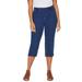 Plus Size Women's The Knit Jean Capri (With Pockets) by Catherines in Comfort Wash (Size 0X)