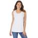 Plus Size Women's Beaded Tank Top by Woman Within in White (Size M)
