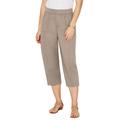 Plus Size Women's Stretch Knit Waist Cargo Capri by Catherines in Chai Latte (Size 0X)