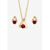 Women's Simulated Birthstone Solitaire Pendant and Earring Set with FREE Gift in Goldtone, Boxed by PalmBeach Jewelry in July