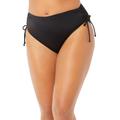 Plus Size Women's Virtuoso Ruched Side Tie Bikini Bottom by Swimsuits For All in Black (Size 10)