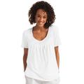 Plus Size Women's Crochet-Trim Knit Top by Woman Within in White (Size 26/28) Shirt