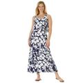 Plus Size Women's Layered Popover Maxi Dress by Woman Within in Dark Navy Floral (Size 1X)