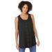 Plus Size Women's Sleeveless Pintuck Gauze Shirt by Woman Within in Black (Size 18/20)