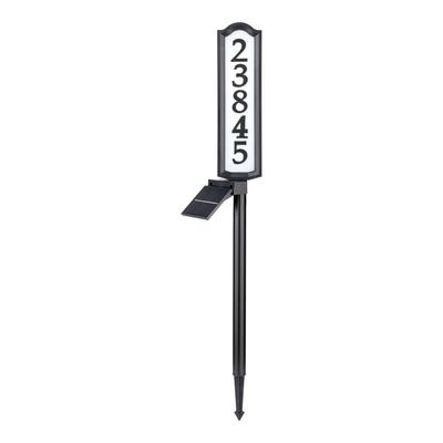SolarSOLutions™ Aurora Solar LED Address Post by Whitehall Products in Black