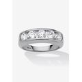 Men's Big & Tall Men's Platinum over Silver Cubic Zirconia Wedding Band Ring by PalmBeach Jewelry in Cubic Zirconia (Size 15)