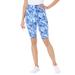 Plus Size Women's Stretch Cotton Bike Short by Woman Within in Blue Tie Dye (Size L)