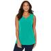 Plus Size Women's Crisscross Timeless Tunic Tank by Catherines in Pepper Green (Size 1X)