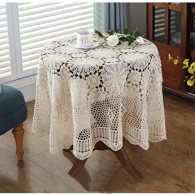 Nappe carrée en dentelle pastorale nordique couvertures de table super élégantes au crochet dîner