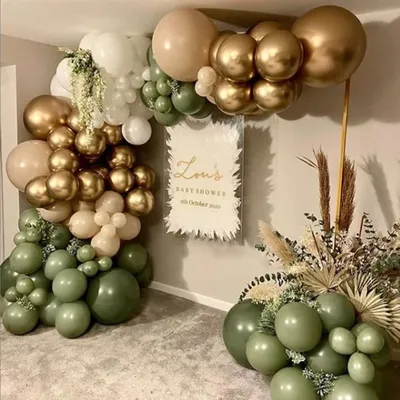 Ballons en arc vert avocat en métal doré kit de guirxiété décoration de mariage fête