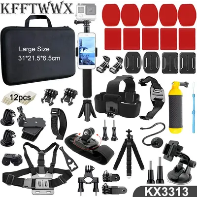 KFFTWWX-Kit d'accessoires pour GoPro Fore12 11 10 9 Noir 8 7 6 5 Support de trépied