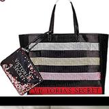 Victoria's Secret Bags | Brand New Victoria Secret Bling Tote And Wristlet | Color: Black/Pink | Size: Os