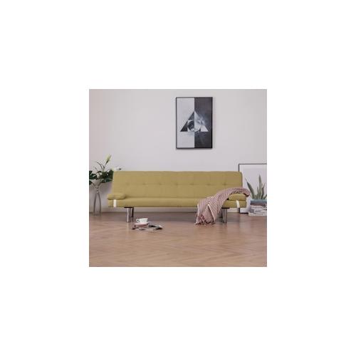 vidaXL Schlafsofa mit zwei Kissen Grün Polyester