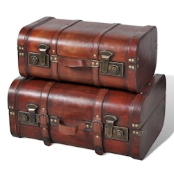 vidaXL Dekokoffer aus Holz 2 Stk. Retro-Stil Braun Image