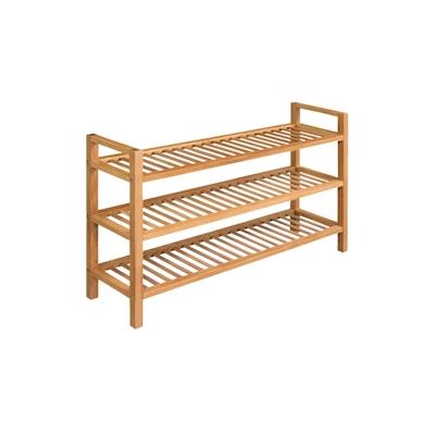 vidaXL Schuhregal mit 3 Etagen 100x27x60 cm Massivholz Eiche Image