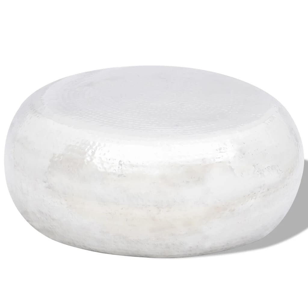 vidaXL Couchtisch aus gehämmertem Aluminium Silbern Image