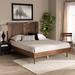 Baxton Studio Kioshi Mid-Century Modern Transitional Ash Walnut Finished Wood Queen Size Platform Bed - Wholesale Interiors Kioshi-Ash Walnut-Queen