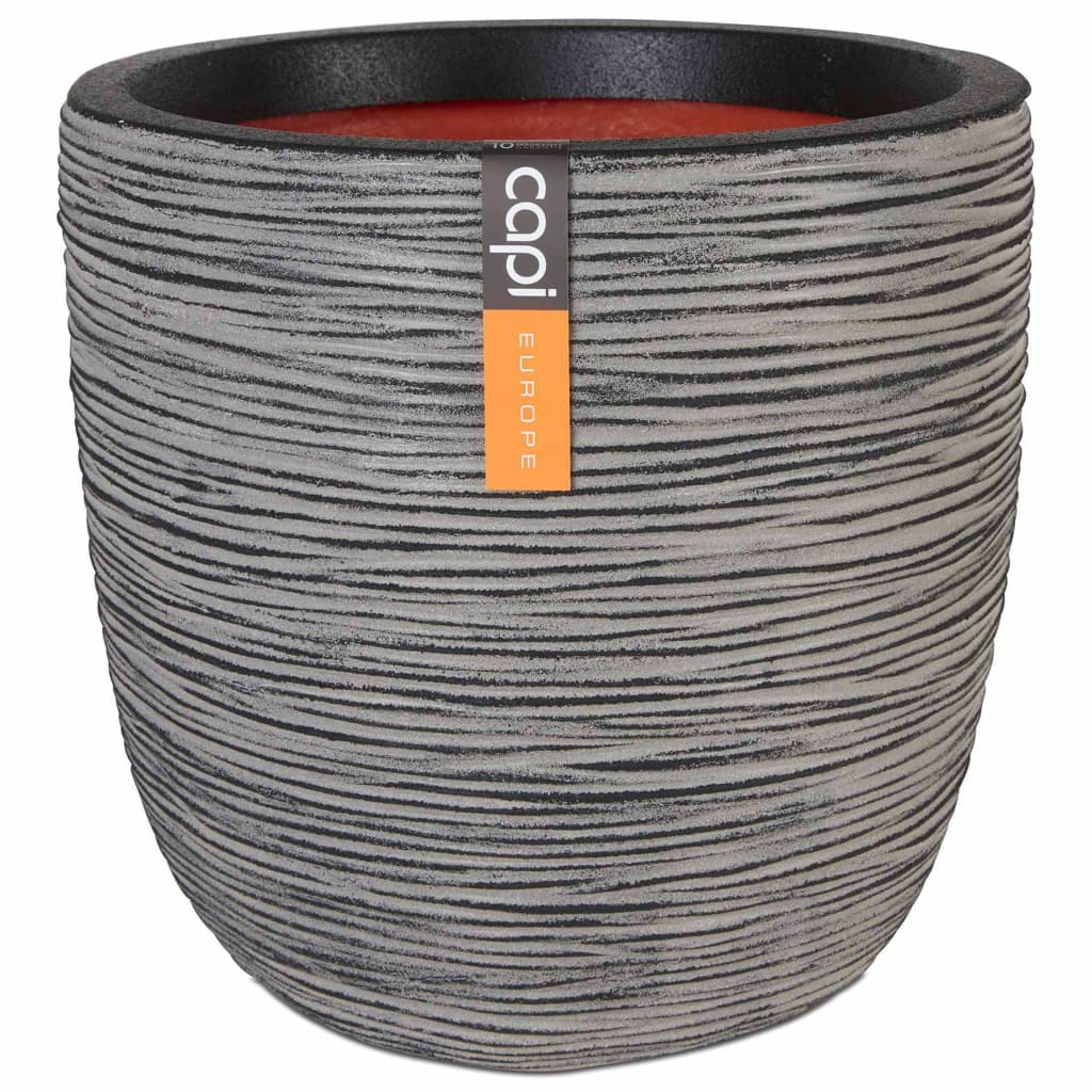 Capi Blumentopf Nature Rib Oval 43 x 41 cm Anthrazit KOFZ933 Image