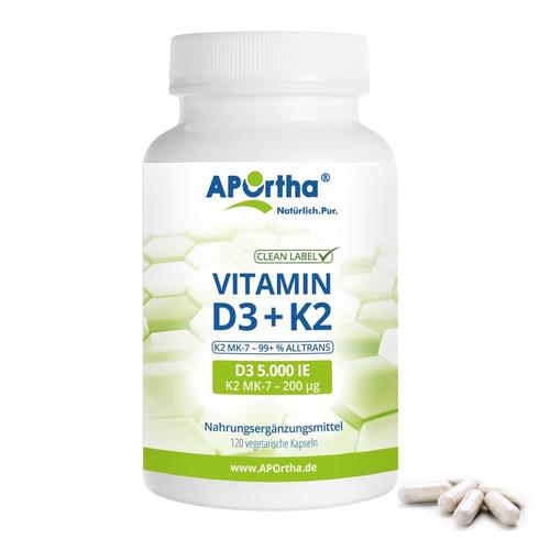 APOrtha APOrtha® Vitamin D3 5.000 IE + Vitamin K2 MK-7 200 µg Vitamine 55.3 g