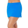 Plus Size Women's Side Slit Swim Skirt by Swimsuits For All in Beautiful Blue (Size 24)