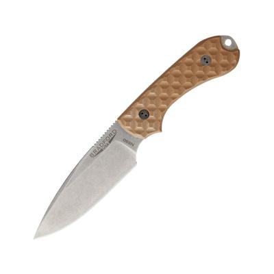 Bradford Knives Guardian3 EDC Coyote Brown Fixed Blade Knife 3.5in Stonewash Brown G10 Handle 1124 3FE-004-N690