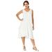 Plus Size Women's Linen Flounce Dress by Jessica London in White (Size 24 W)