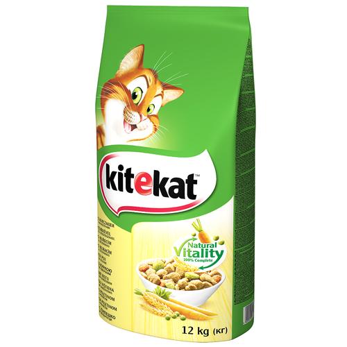 12 kg Kitekat Trockenfutter Adult Huhn & Gemüse Katzenfutter trocken