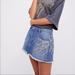 Free People Skirts | Free People Shine Bright Shine Far Denim Miniskirt | Color: Blue | Size: 4