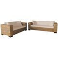 vidaXL Sofa-Set 2-Sitzer und 3-Sitzer Echtes Rattan