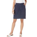 Plus Size Women's Freedom Waist Skort by Woman Within in Navy Polka Dots (Size 30 W)