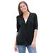 Plus Size Women's Lightweight Short Sleeve V-Neck Cardigan by Woman Within in Black (Size L)