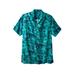 Men's Big & Tall KS Island Printed Rayon Short-Sleeve Shirt by KS Island in Tidal Green Marble (Size XL)