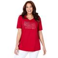 Plus Size Women's Stars & Shine Tee by Catherines in Red Flag (Size 5X)