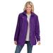 Plus Size Women's Fleece-Lined Taslon® Anorak by Woman Within in Radiant Purple (Size 5X) Rain Jacket