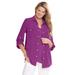 Plus Size Women's Cotton Gauze Bigshirt by Woman Within in Purple Magenta (Size 38/40)