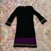 Nine West Dresses | 3 Nine West 3/4 Length Sleeve Sweater Dress Sz S | Color: Black/Purple | Size: S