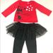 Disney Matching Sets | Disney Minnie Red & Black Baby Outfit Sz 18m | Color: Black/Red | Size: 18mb